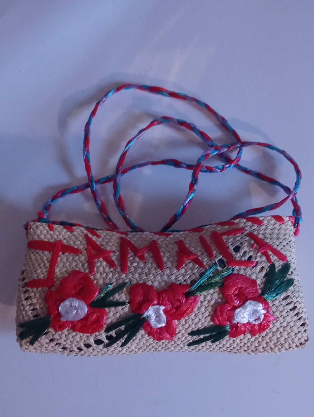 Jamaica Hand Embroidered Small Floral Zip Close Shoulder Bag